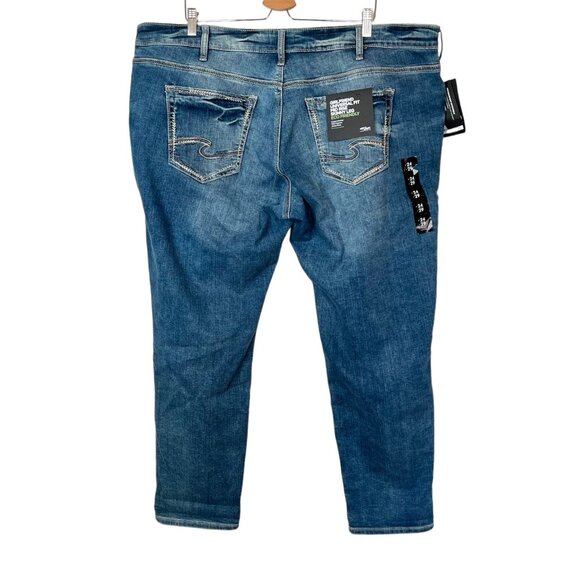 Silver Jeans Girlfriend Universal Fit Mid Rise Skinny Leg Eco-Friendly jeans 24 - Picture 1 of 12